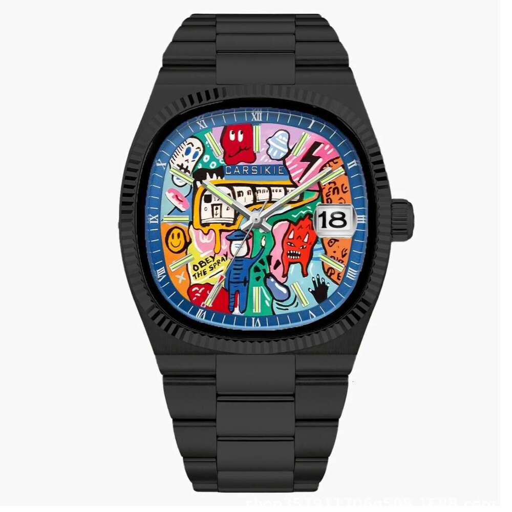 Carsikie2025 New Large Dial Square Men's Sports High-end Sense Comic Cartoon Watch