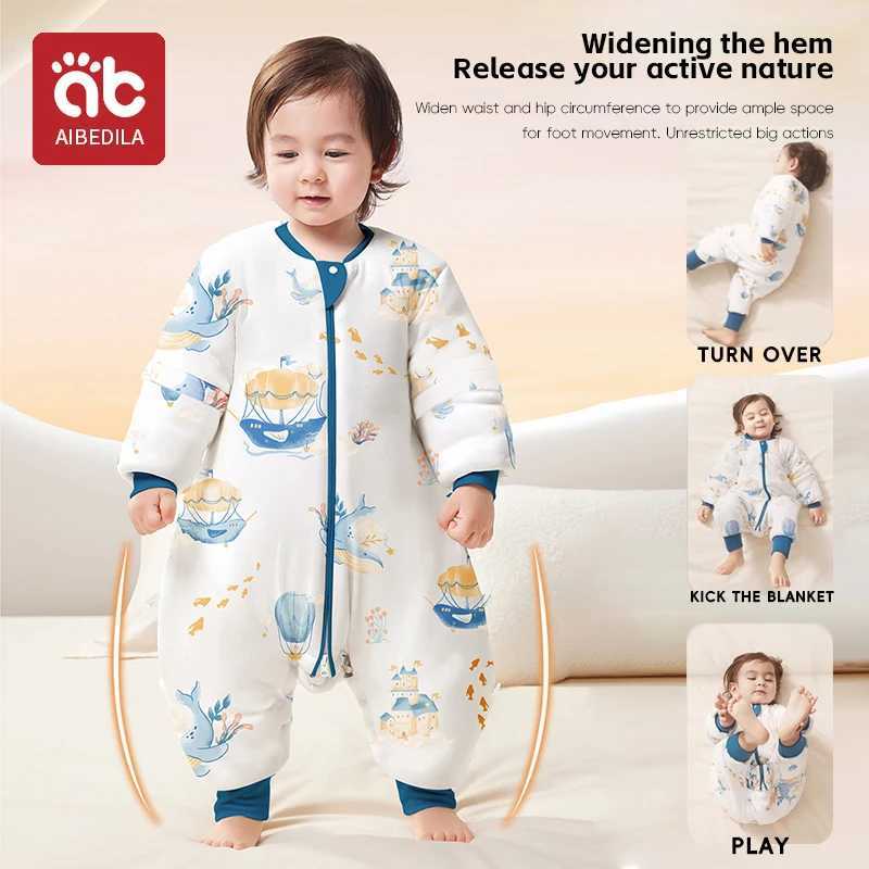 AIBEDILA Amboo Fiber Children Baby Jumpsuit Pajamas Thickening Warm Winter Clothes Toddler Sleepsack Pajamas For Girls Boys Kids C251009