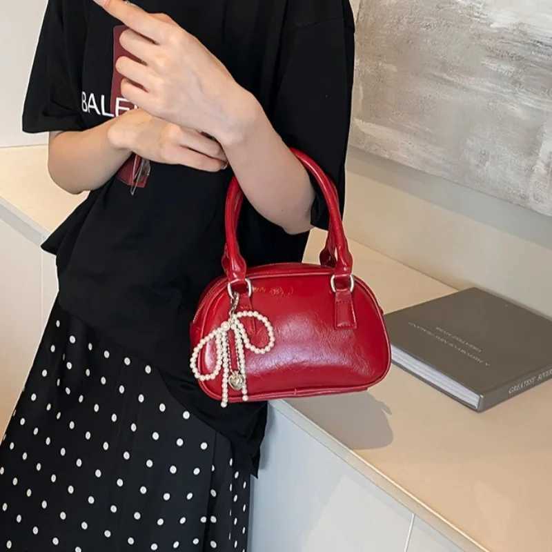 Red Wens Handbag 2025 New Summer Crossbody Bag Soft PU Leather Casual Single Oder Bag with Zipper Closure D251009