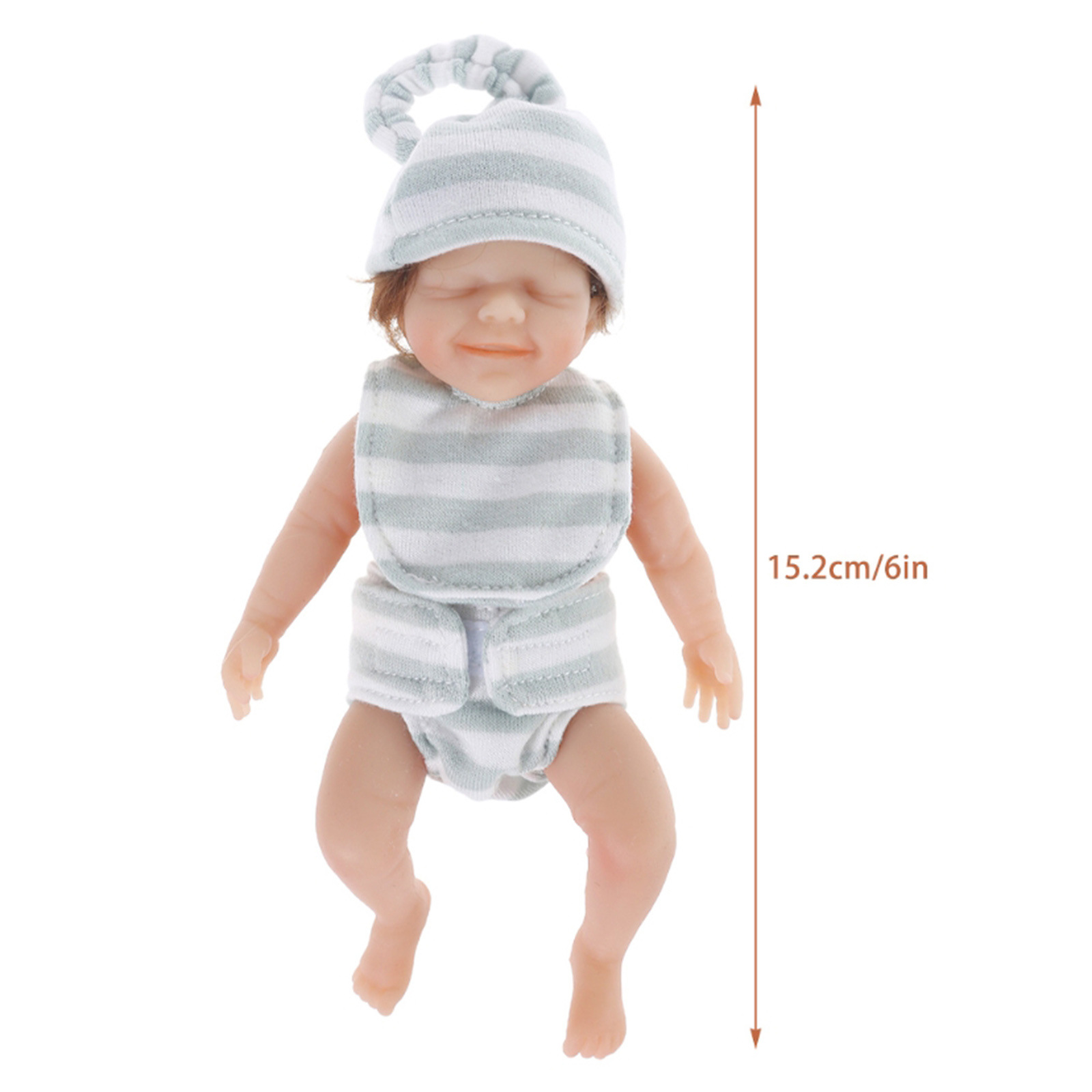 6-inch full-body silicone realistic rebirth doll, soft and stretchable baby doll, children's festival toy, gift Z250818