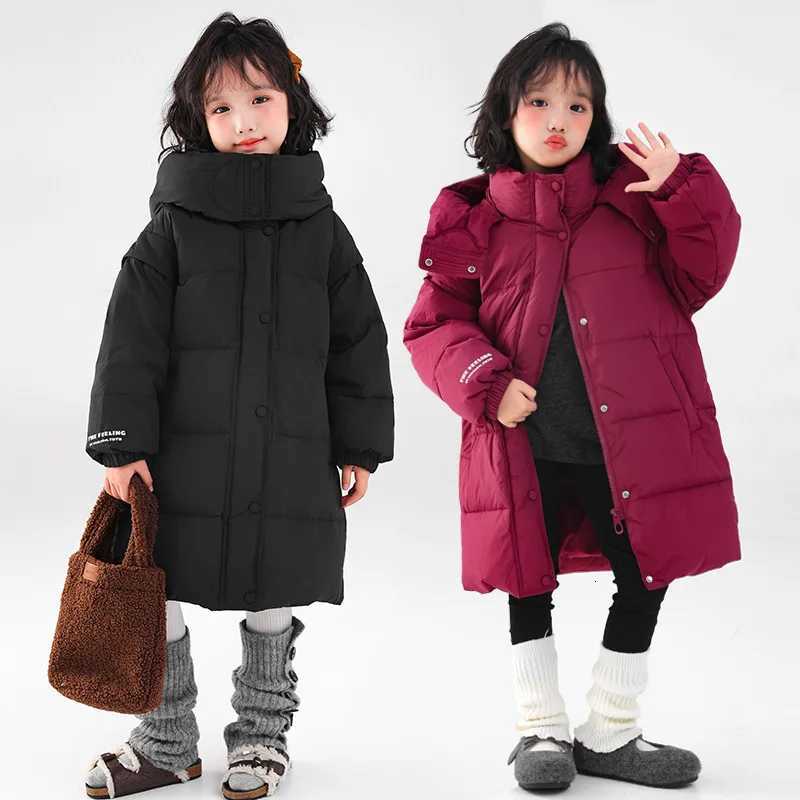2025 Winter Girls Casual Long Thick Warm Hoode Parkas Kids Children Coat Outerwear T251009