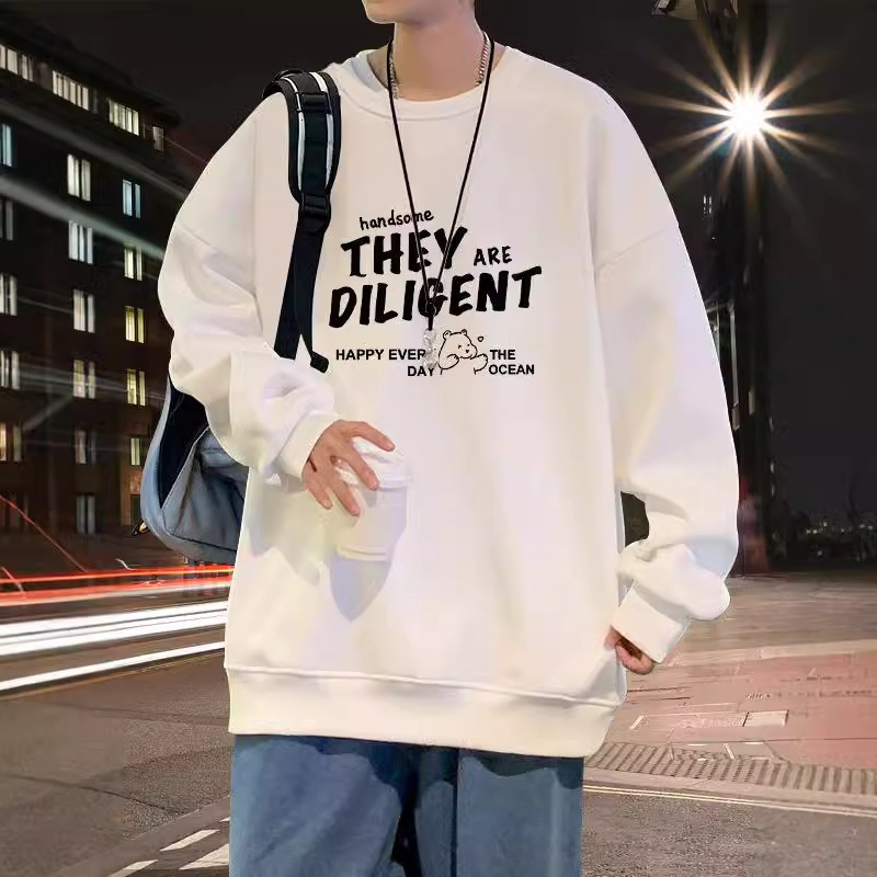 Spring And Autumn White Sweatshirt Designer Hoodie Men's Crew Neck Trendy Couple's Loose Designer Shirt Fit Winter Thickened Hong Kong Style Jacket Trend