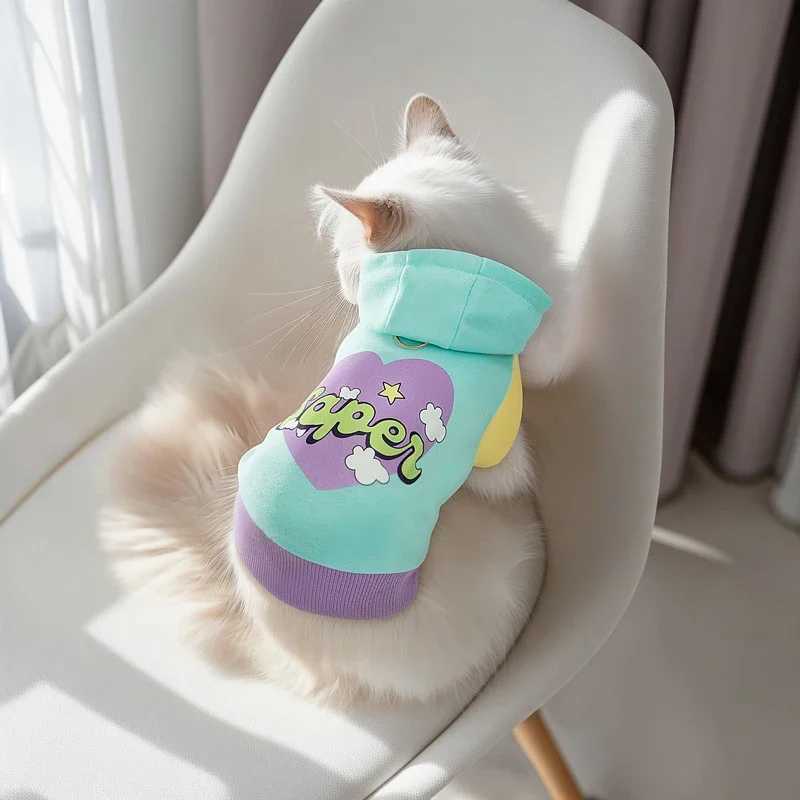 Cat Clothes Autumn and Winter Style German Ragdoll American Shorthair Silver Gradient Pet Clothing Winter Cat Warm Hooded Clouth C251009