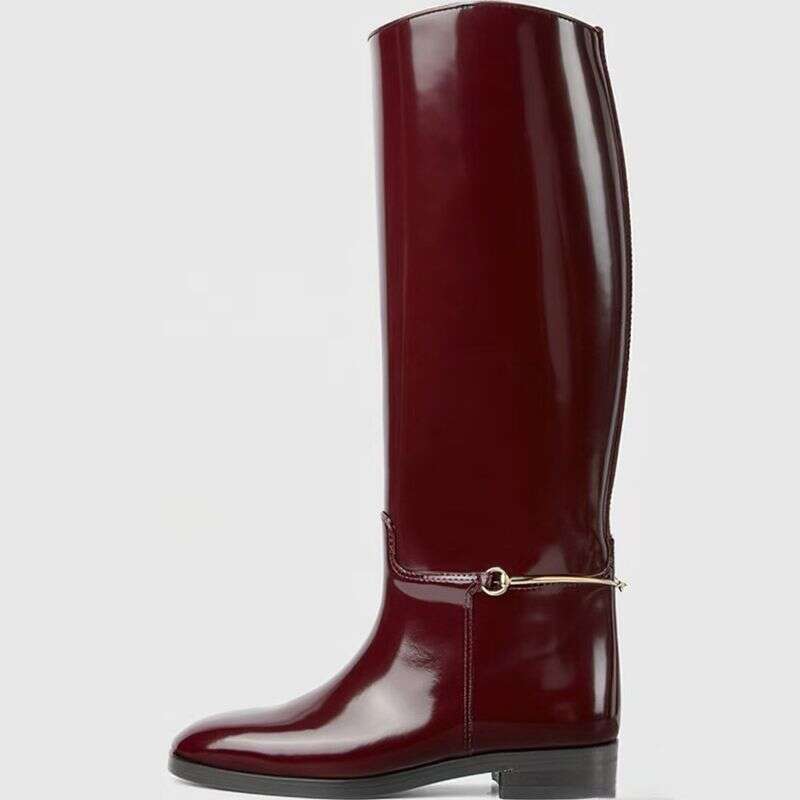 2025 Large Size Low Heel High Round Head Autumn And Winter New Equestrian Knight Show Flat Boots