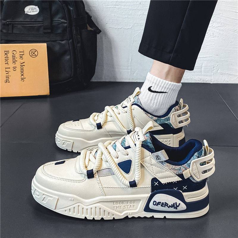 Free shipping Designer Fashion Retro Casual Sneakers with Contrast Color Detail and Chunky Sole Trendy Stylish Men's Shoes