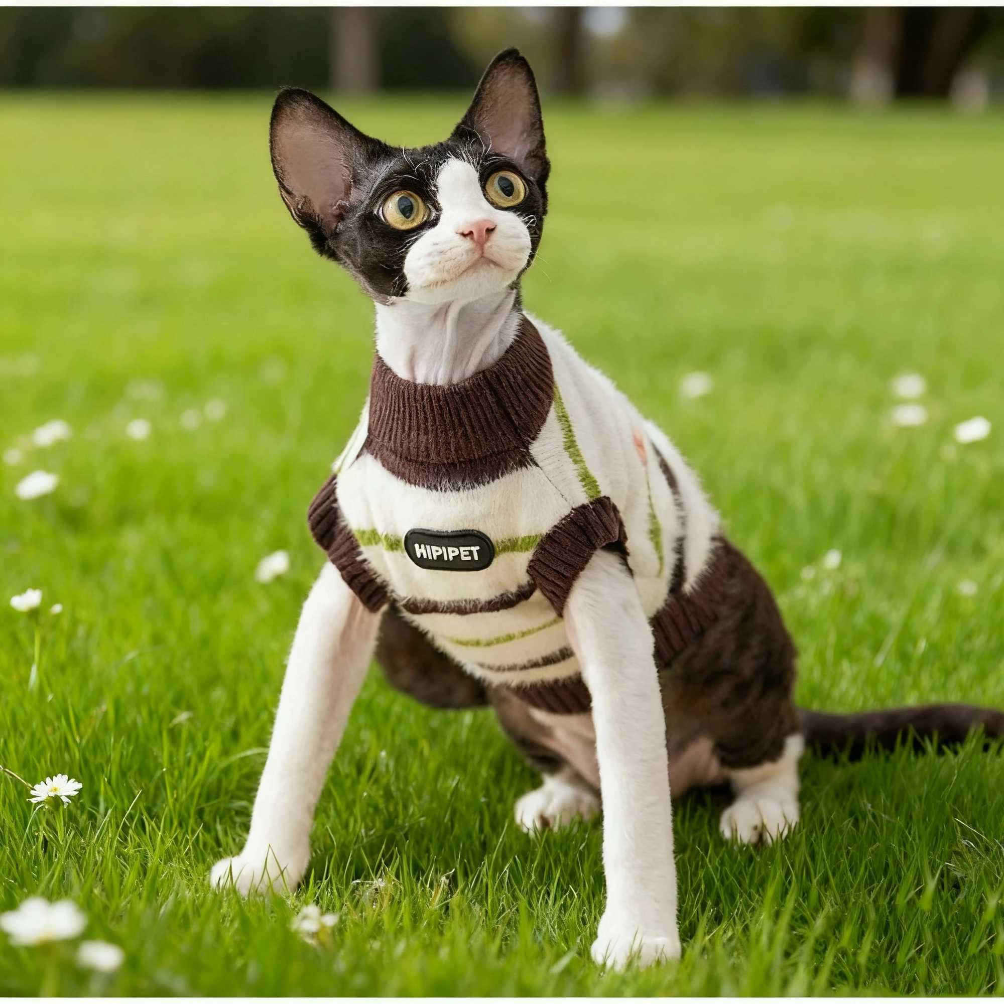 Soft Cozy Cat Clothes Winter Warm Imitation Marten Stripe Sleeveless Sweater Fashion Winter Soft Warm For Sphynx German Cat C251009