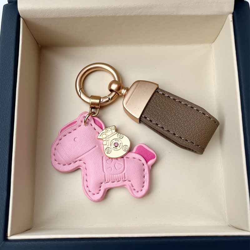 Get Rich Quickly Cute Pony Keychains - Leather Cartoon Pendant Couples Backpack Ornament Small Gift Z260130