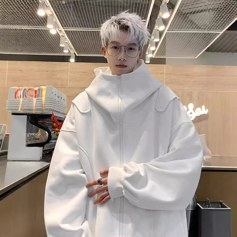 White Cardigan Sweatshirt For Men Spring And Designer Shirt Autumn New High-end Style Cool American Heavy Designer Hoodie Loose Hoodie Jacket
