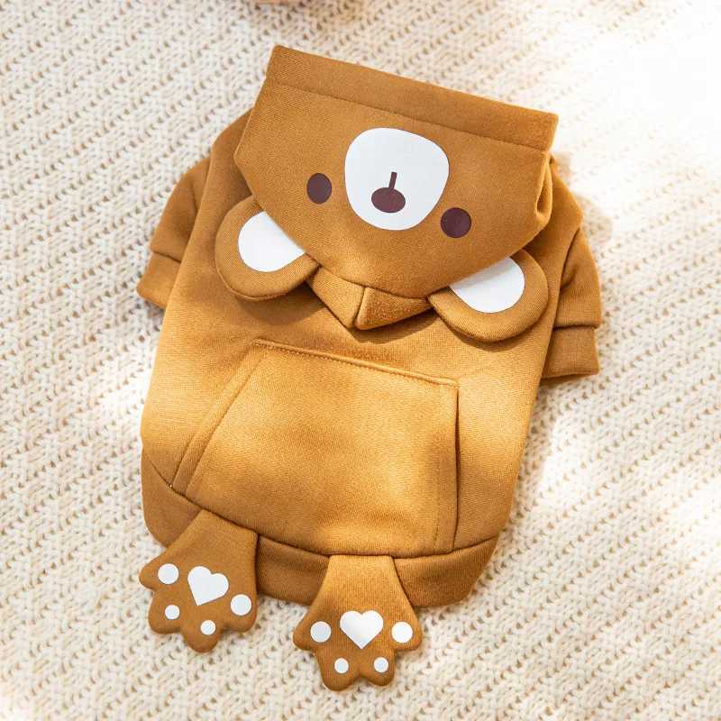 Yellow Chicken Threedimensional Cute Small Animal Traction Hoodie Twofoot Autumn Winter Pet Cat Dog Clothes C251009