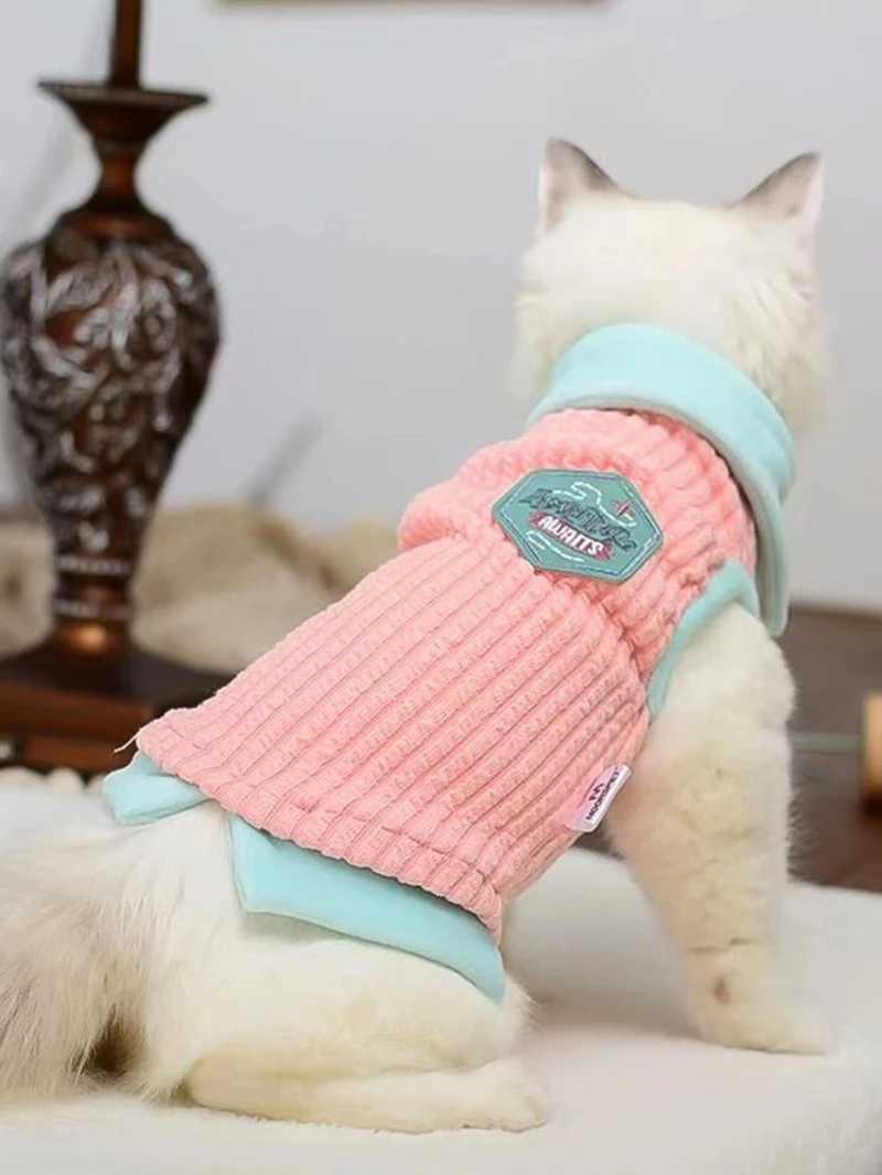 Autumn Winter Pet Cat Clothes for Sphinx Cats Warm Kitten Vest Soft Clothing For Cats Soft Small Puppy Pullovers Kitty Jacket C251009