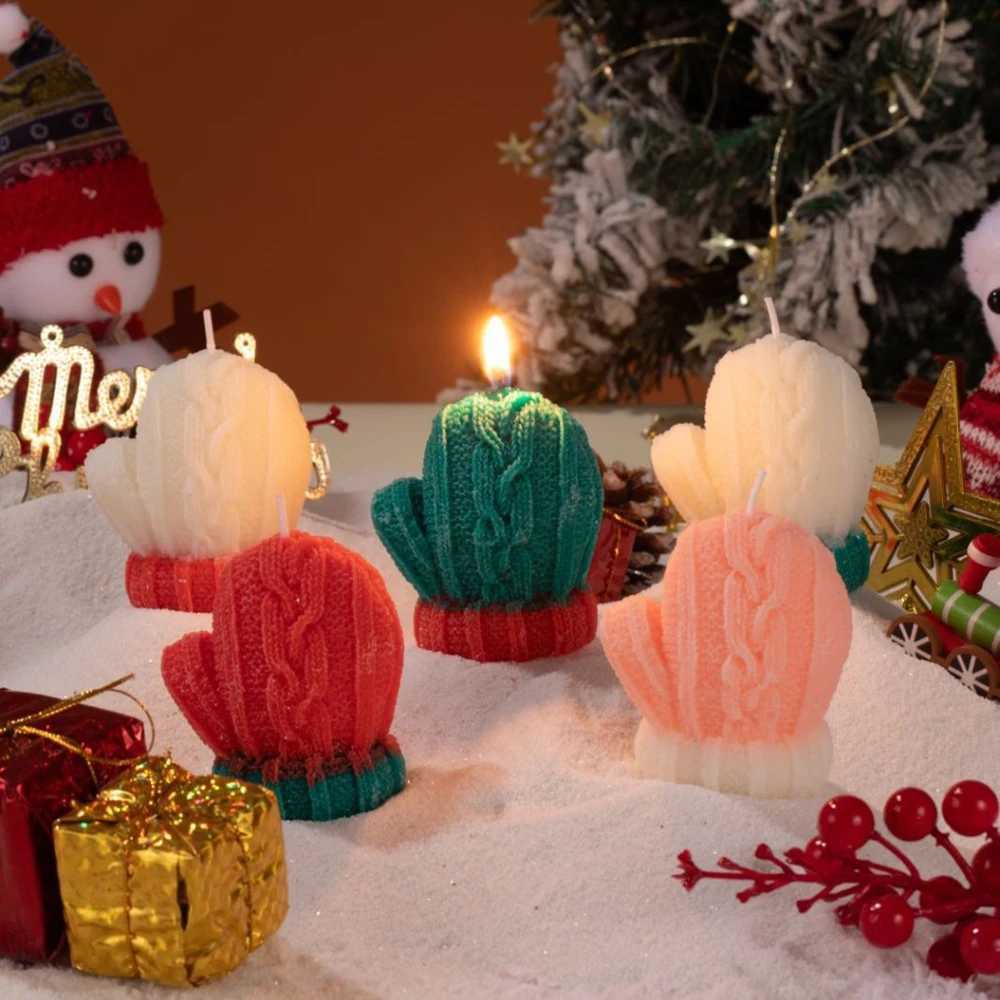 1pc Gingerbread Man Aromatherapy Coffee Milk Shape Wax Christmas Gift Fragrance Candle S25109 S260204