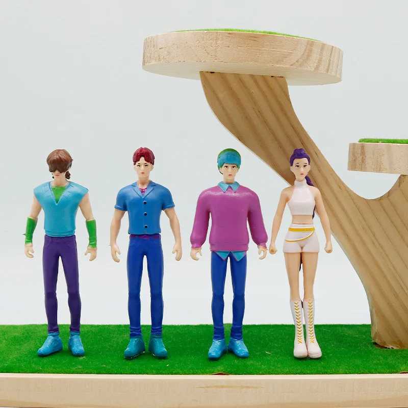Anime 12pcs Kpop Demon Hunters Demon Hunters Figures Huntrix Figure Toy Derpys Tiger Rumi Mira Zoey Sussy Figurine Ornament Gift Z251009