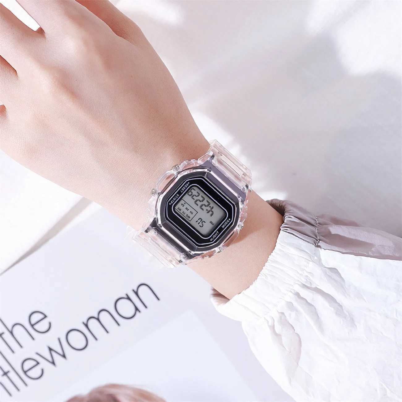 Fashion Kids Watch Simple LED Digital Watch Casual Transparent Sport Electronic Watch Boys Girls Luminous Clock Kids Wristwatch X251009