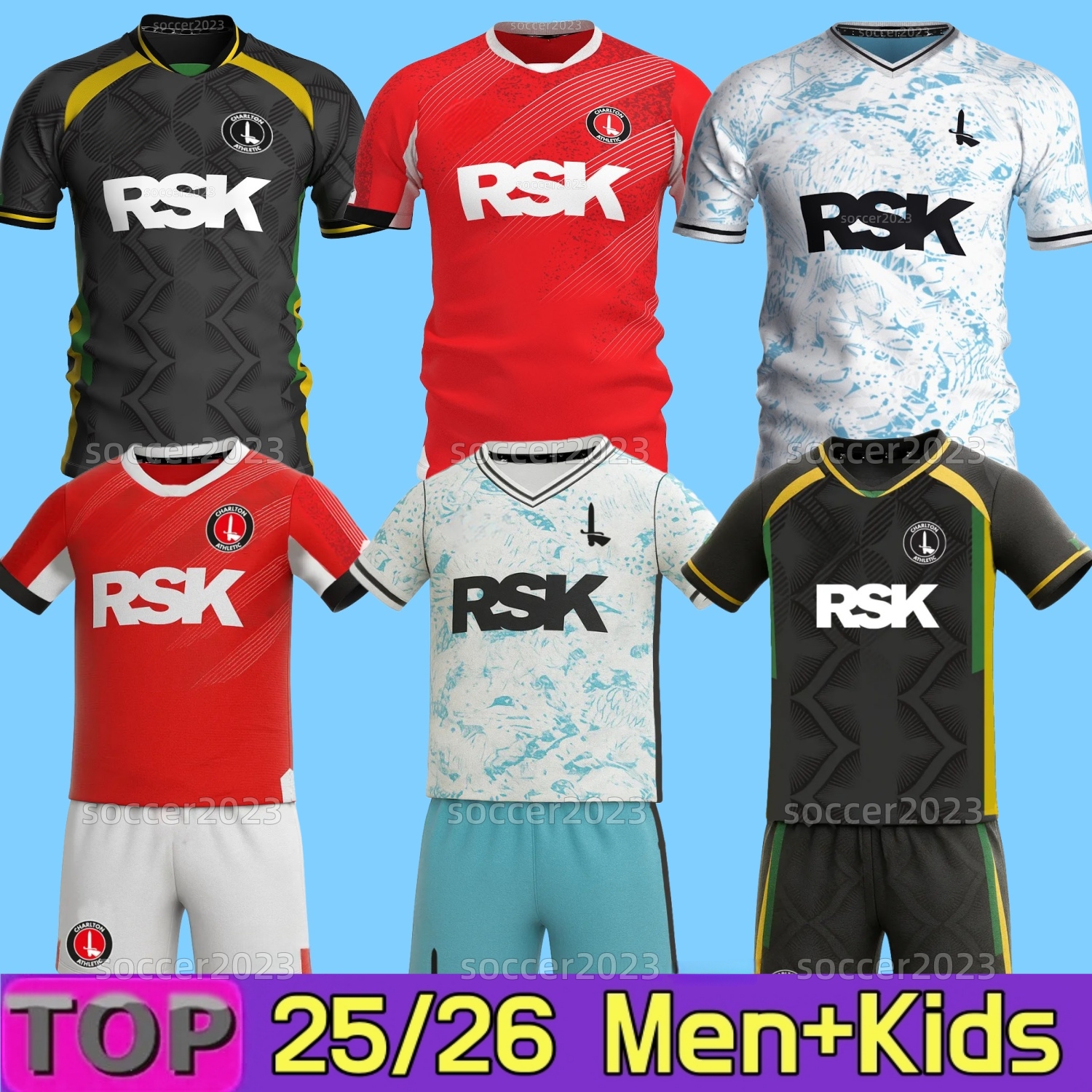 25 26 Charlton Athletic Fc Soccer Jerseys RANKIN-COSTELLO KAMINSKI RAMSAY BURKE ANDERSON GODDEN BERRY 2025 2026 Home Away Third football shirt men kids kit sets