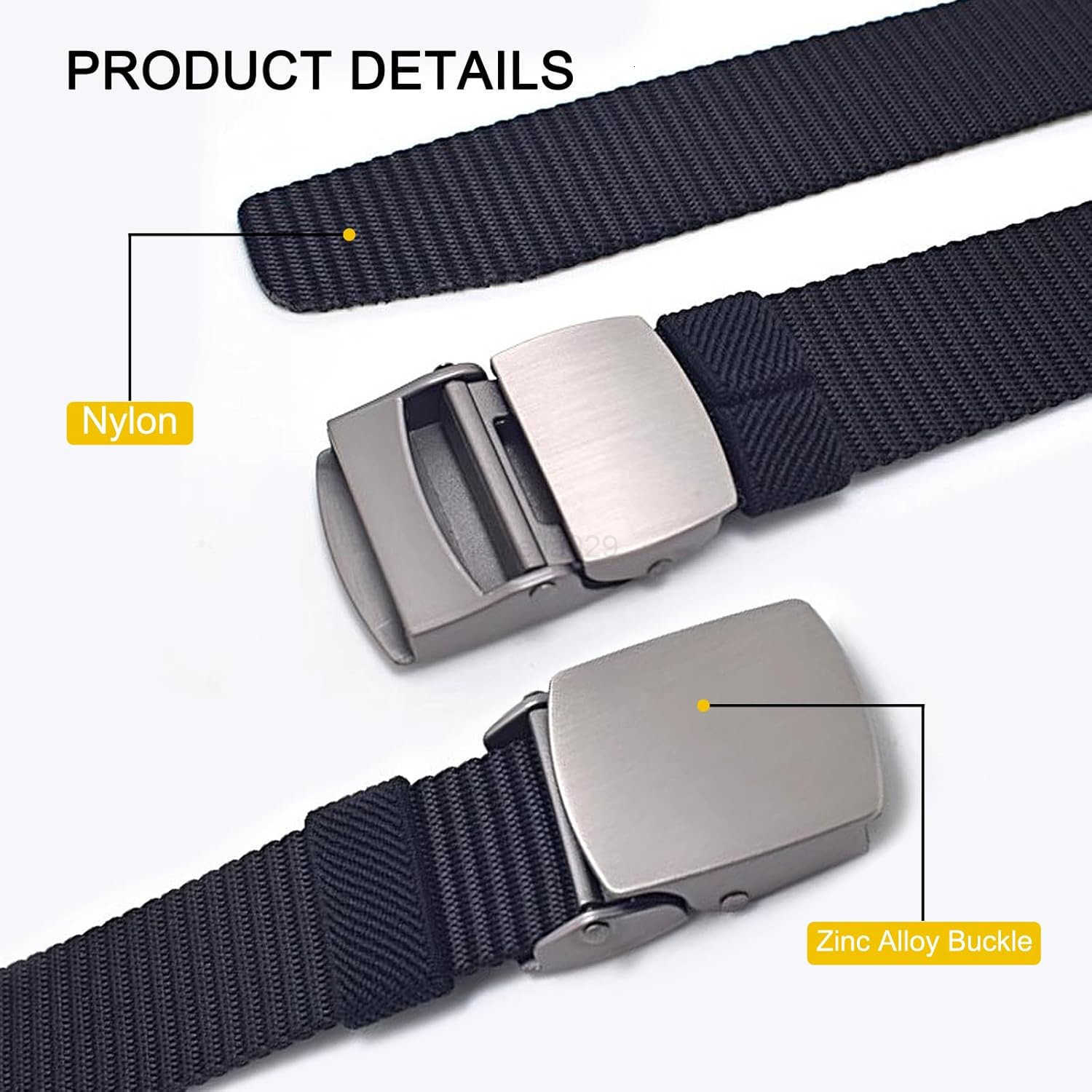 15 inch Nylon Utility Men Belt Outdoor Web Belt with Zinc Alloy gift for Men W251009