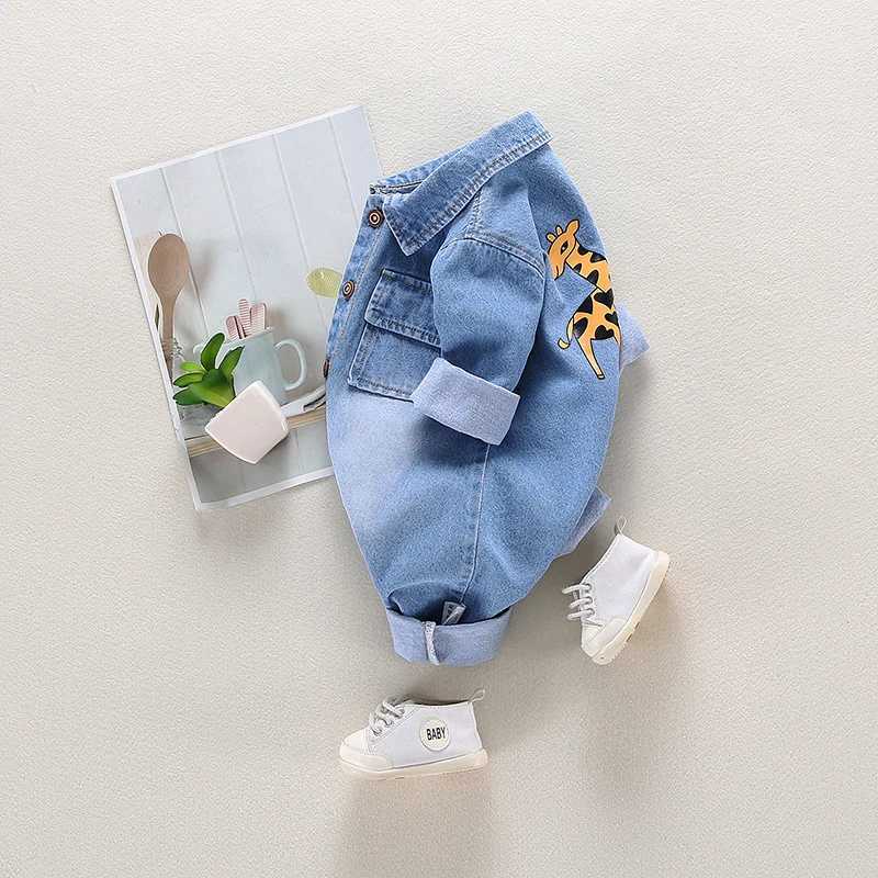 Baby clothes newborn jumpsuit denim romper spring and autumn boy girl romper baby fart romper cartoon giraffe romper C251009