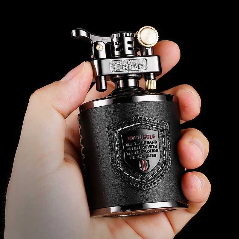 Candlestick Kerosene Lighter Windproof Retro Creative Grinding Wheel Lighter Mens Gift Table Decoration Cigar Accessories W251009