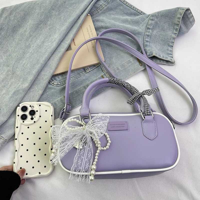 2025 Spring And Summer Wen Bag Korean Style Fi Small Handbag Brand Bost Bag Versatile Cmute Crossbody Bag Purple D251009