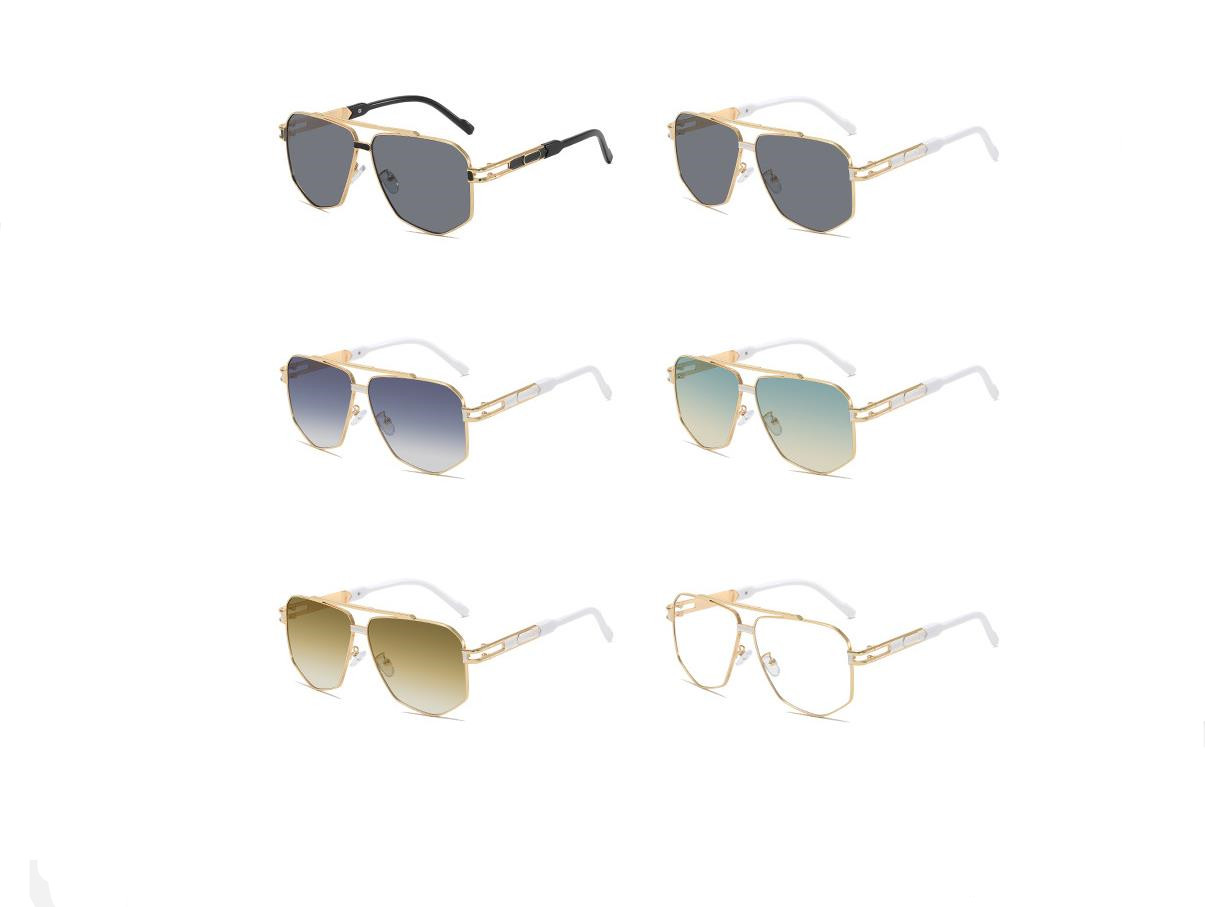 Designer Sunglasses For Women Men Gold Big Frame Sunglasses Fashion Classic Sunglasses Luxury Polarized Goggle Pilot PC Frame Oversized UV400 Eyewear 