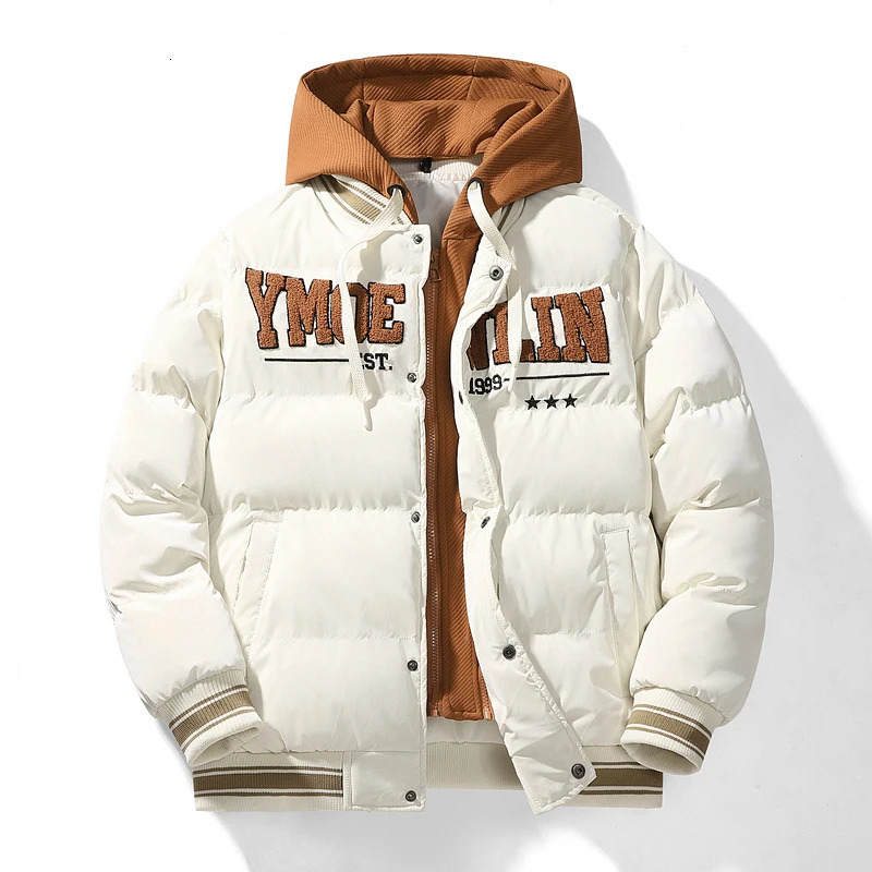 Casual Stand Collar Parka for Men Clothing Big Size Mens Thick Warm Bomber Jacket Autumn Winter Fleece Slim Fit Coat 251008