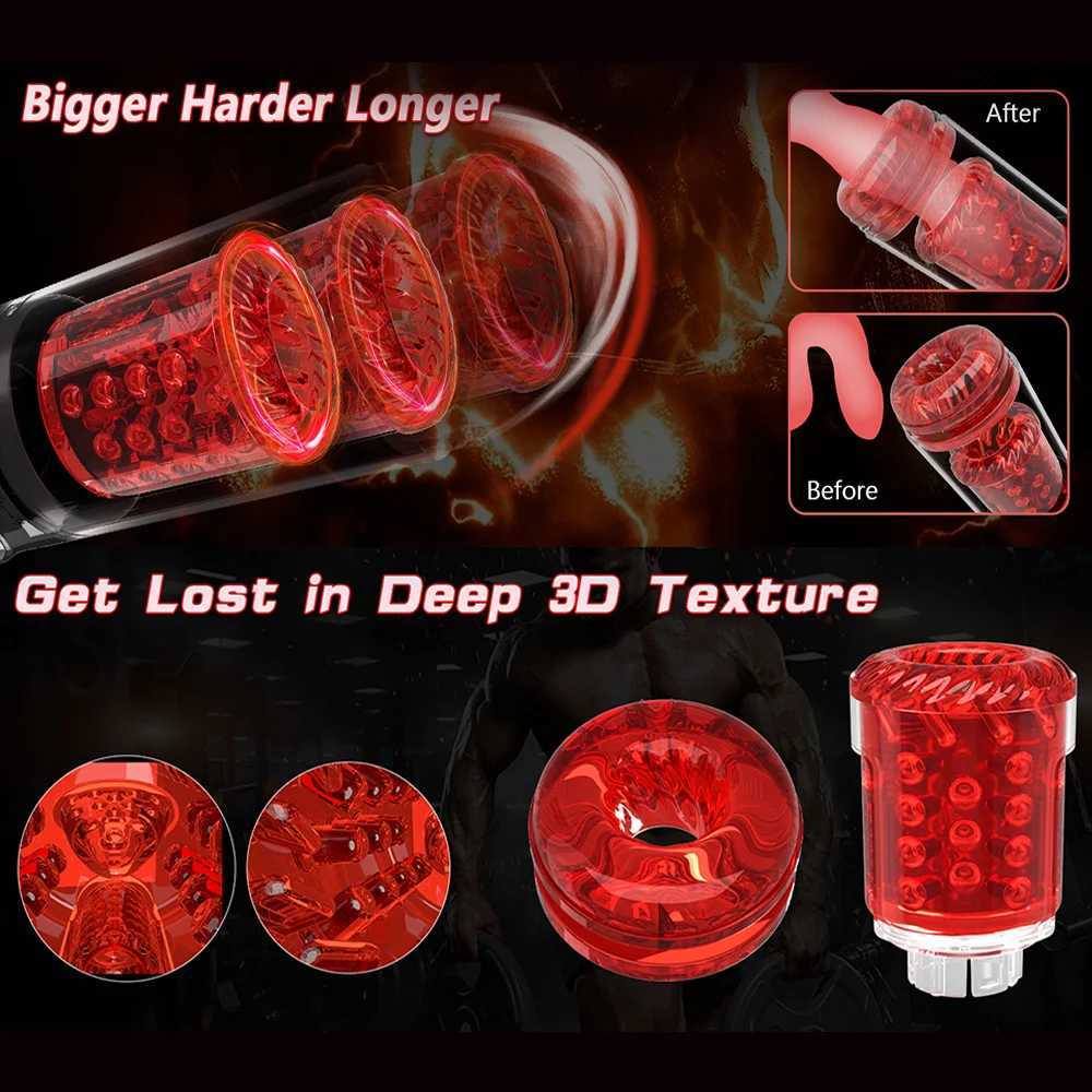 Automatic male Masturbator Pocket Cat 7 push Rotary vibration Suck Lick Stroking vacuum pump and LCD Screen Penis pump Adult toyXJ251009