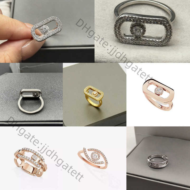 Luxury Ring Designer Single diamond sliding hollow oval women plated 18K Popular Jewelry Diamond Silver 925 Platinum Rings Christmas gift 7O6H