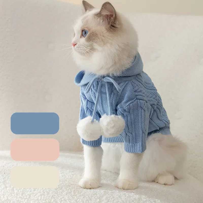 Warm Cat Clothes Winter Pet Clothing for Cats Fashion Outfits Coats Soft Sweater Hoodie Spring Pet Supplies C251009