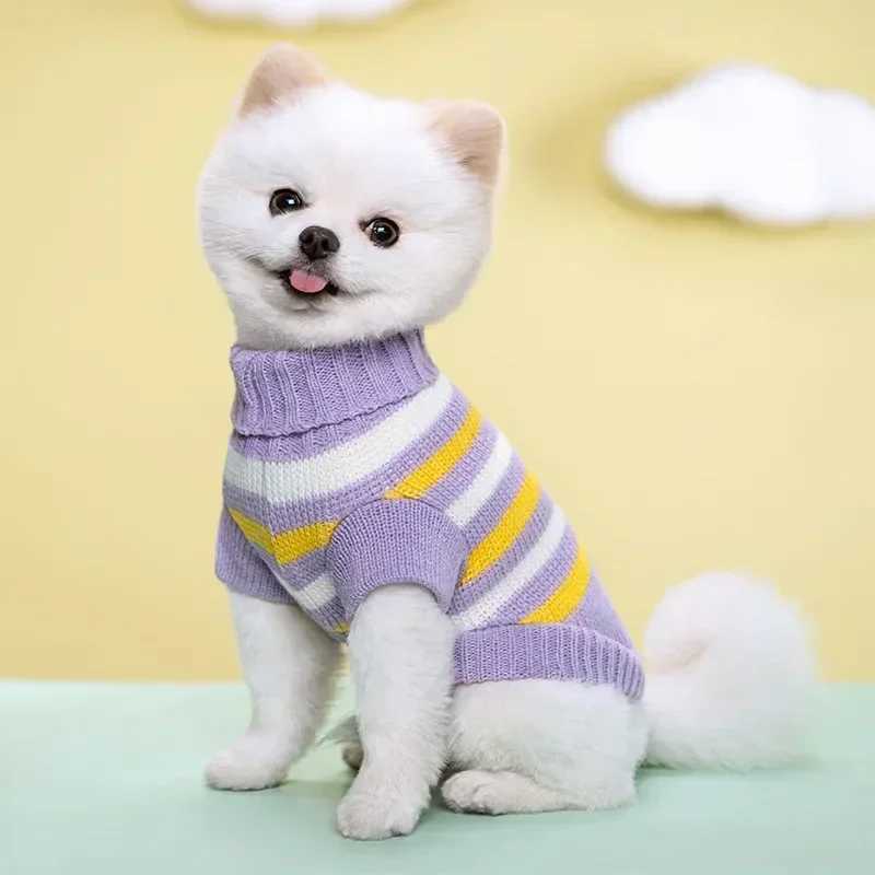 Fashionable dog sweater Wool Knitted Cat Clothes Twolegged Multicolor Lapel Casual Pet Sweater Luxury Dog Clothes Pet Clothes C251009