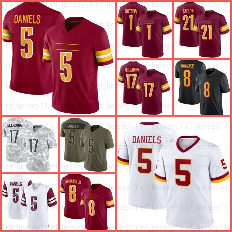 Jayden Daniels 17 Terry McLaurin Sean Taylor Football Jersey Zane Gonzalez Deebo Samuel Sr Frankie Luvu Mike Sainristil Bobby Wagner Zach Ertz Chinn Austin