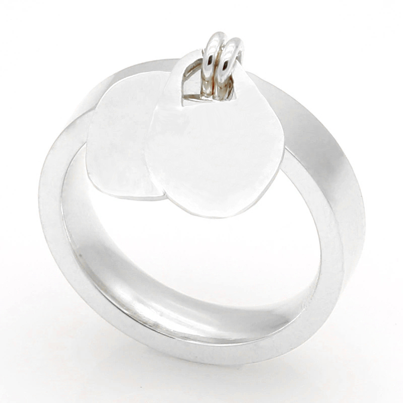 fashion double heart Rings gold Ring Engagement Female Women Design Sense of Fashion Simple Jewelry Plated Rose Gold silver for wedding gift party