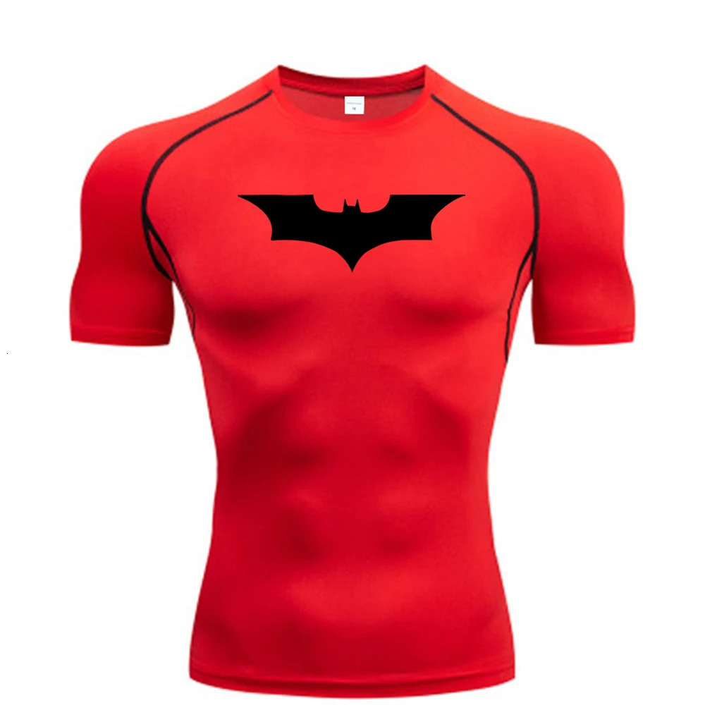 Bat Printed Mens Tight TShirt Running Compression T Shirt Gym Fitness Jogging Short Sleeve Male Casual Shirt Tops 251009