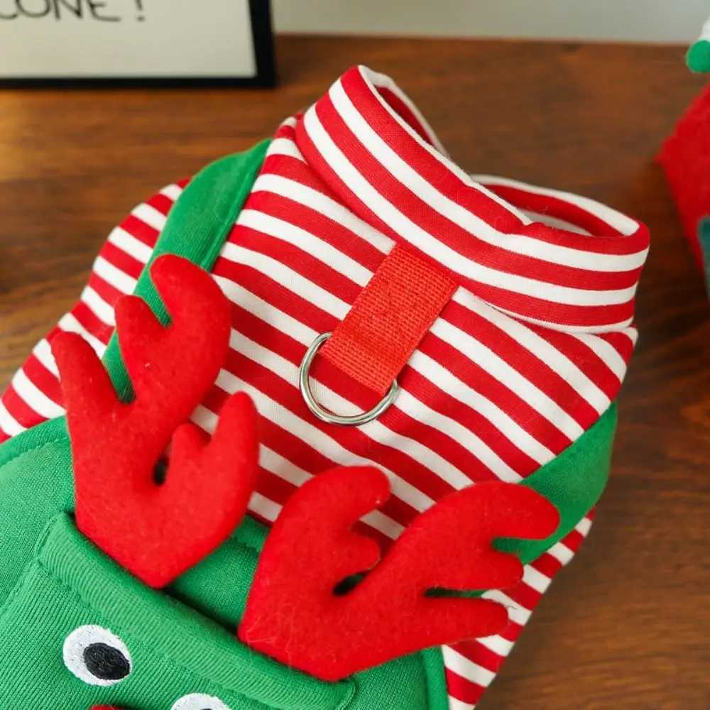 Striped Dog Christmas Clothing Warm Breathable Dog Four Legged Clothes Comfortable Elk Pocket Pet Dress Up Costume C251009