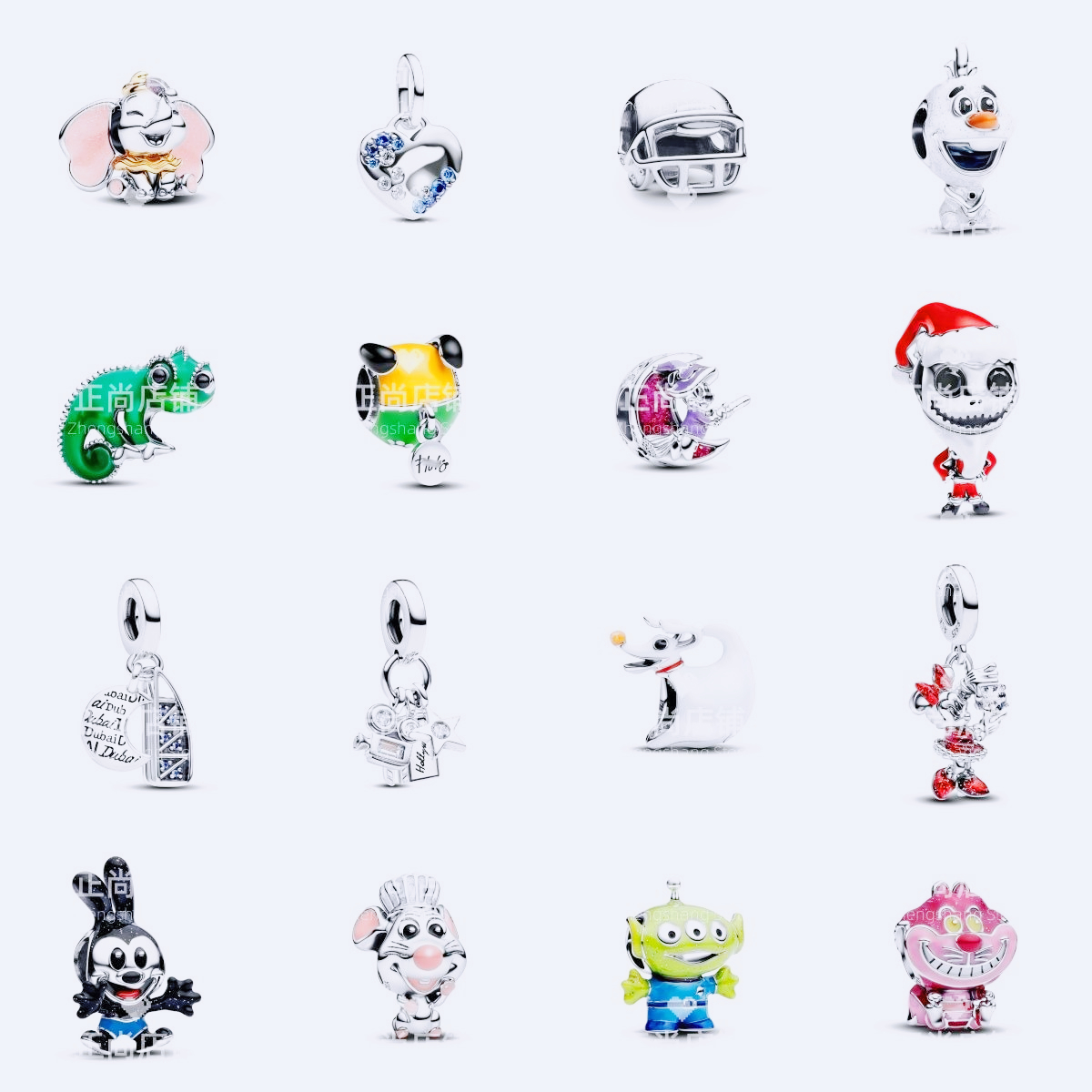 New Bracelet Beads Silver Pendant Necklace Cartoon Cute Puppy Lizard Christmas Halloween Hot Cross-border DIY