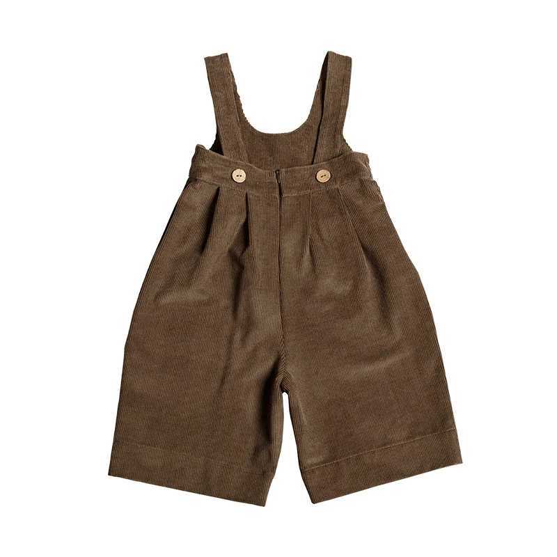 Girls Cotton Retro Corduroy Jumpsuit 2025 Autumn And Winter New Childrens Warm OnePiece Wide Leg Pants Baby Casual Overalls C251009
