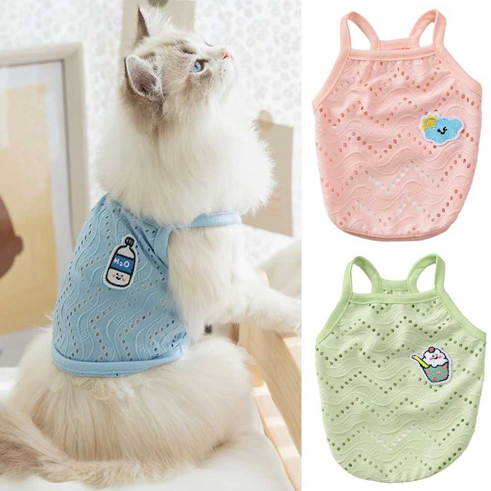 Cat Puppy Hollow Out Camisole Vest Summer Breathable Pet Clothes for Small Dogs Cats Kitten Clothing Outfit C251009