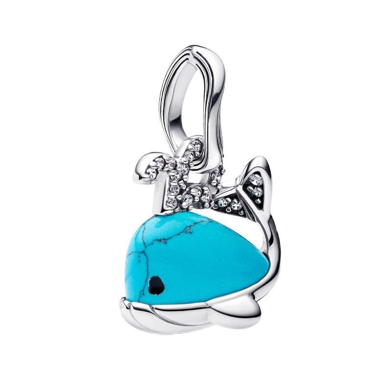 S925 Sterling Silver New Fish Dolphin Whale Starfish Ocean Pendant Beads Blue Winding Bracelet Accessories