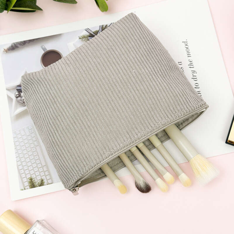 Corduroy High-End Dumpling Lipstick Brush Storage Small Portable Makeup Bag