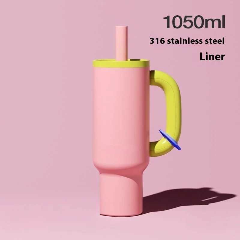304 Stainless Steel Straw Insulated Ice Cup Thick Portable Handle Design for Trendy Hydration 2025 New Female King Cup C251008