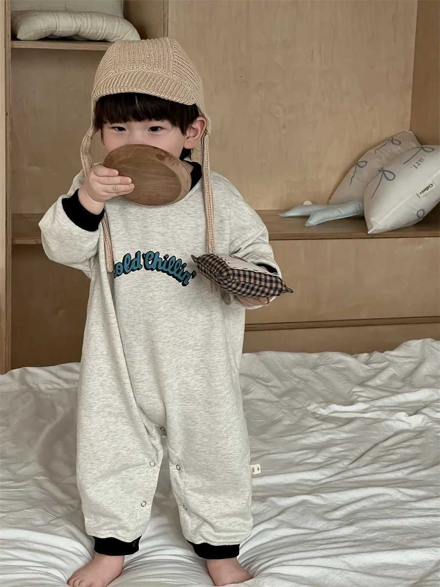 2025 Spring New Baby Long Sleeve Romper Letter Print Infant Boy Girl Casual Versatile Jumpsuit Cotton Newborn Clothes 024M C251009