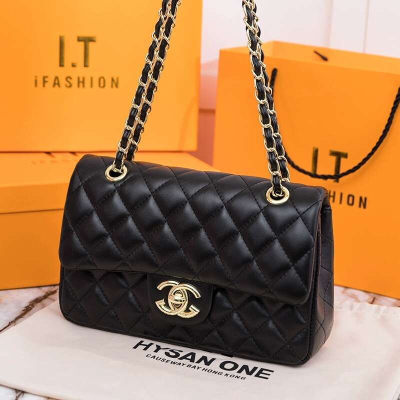 Luxurious Diamond Embellished Genuine Cowhide Wallet by Leading Brand: A Modern Update of Iconic 'CF' Patterned Clutch