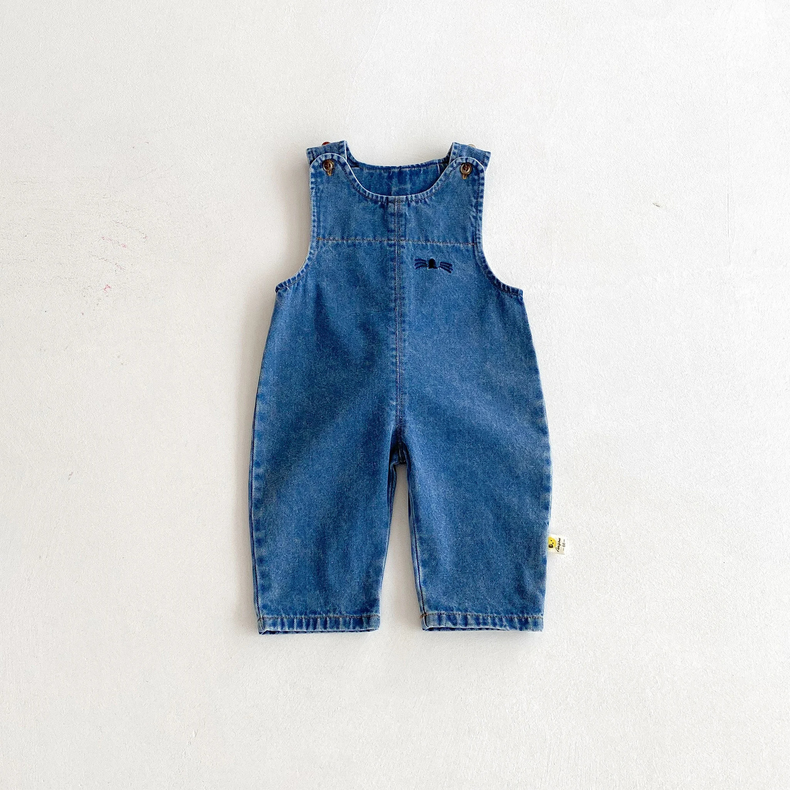 Autumn and winter baby denim overalls with rabbit ears cute long pants onepiece 250922
