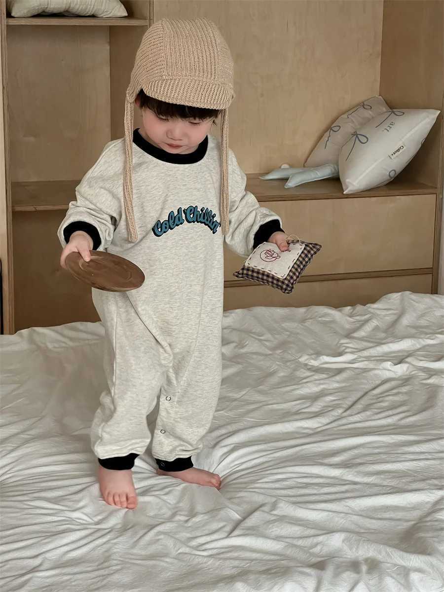 2025 Spring New Baby Long Sleeve Romper Letter Print Infant Boy Girl Casual Versatile Jumpsuit Cotton Newborn Clothes 024M C251009