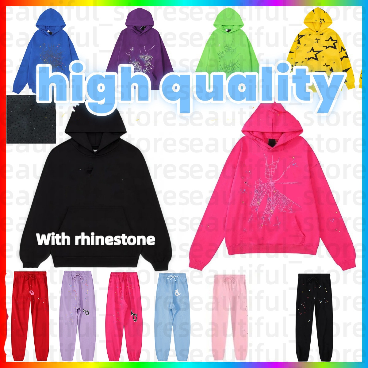 Designer hoodies men hoodie sweatshirts hip-hop sweatpants women's foam puff printed sweatshirts pants bubble printed Y2K hoodies sportswear two-piece exquisite
