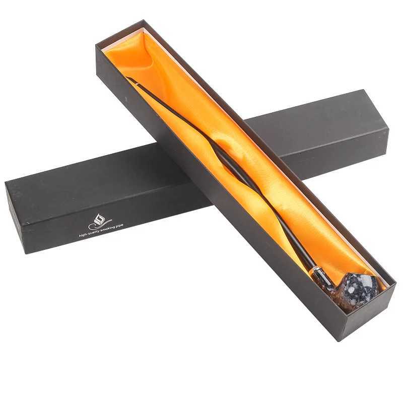 Long Smoking Tobacco Pipe with Filter 41CM Wooden Resin Removable Washable Long Bent Rod Churchwarden Tobacco Smoking Pipe Gift Y251009