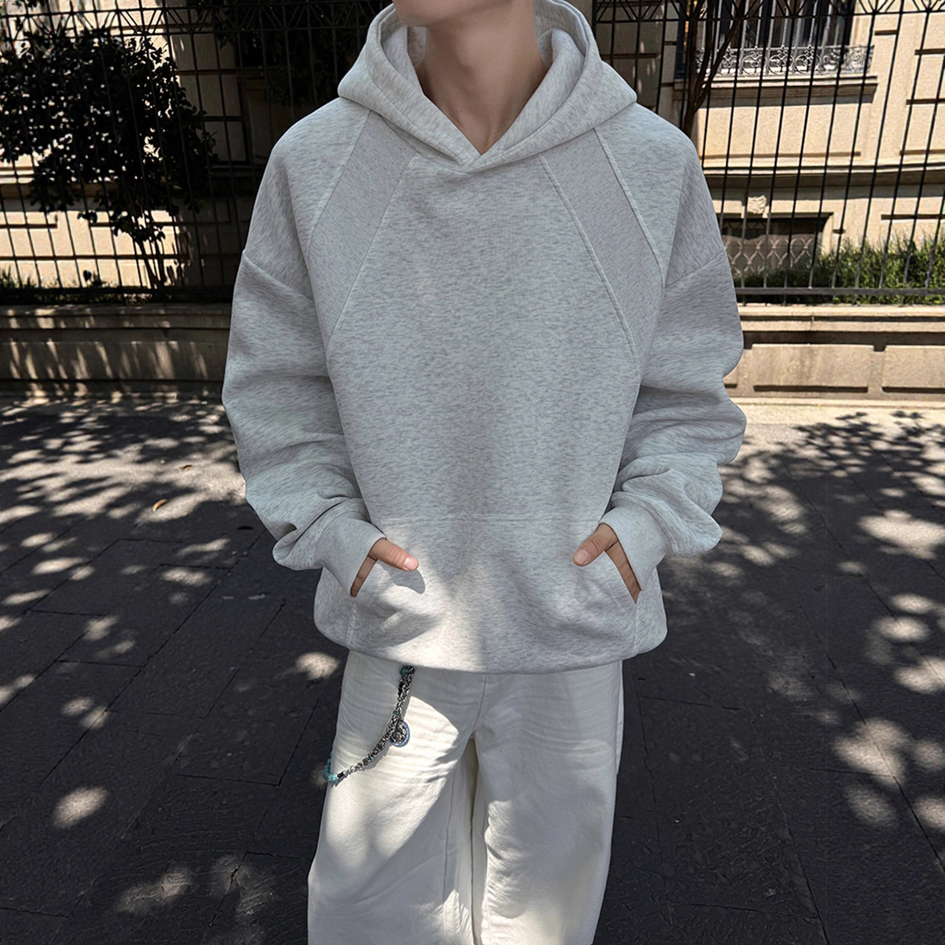 American Style Cleanfit Heavyweight Sweatshirt Designer Shirt For Men Spring And Autumn Basic Designer Hoodie Stiff Solid Color Top Retro Casual Couple Hoodie