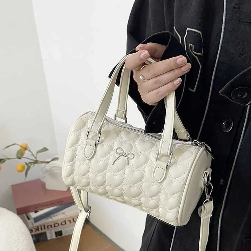 Love Embroidery Thread Small Bag for Wen Barrel Shaped Handheld Crossbody Bags Korean Style Versatile Cmuter Shoder Bag D251009