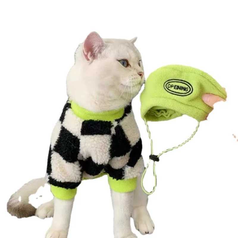 Black White Sweater Plaid Coat Pet Cat Fashion Warm Dog Clothes Chihuahua Bulldog Soft Wool Cute Cotton Jacket Luxurious Suit C251009