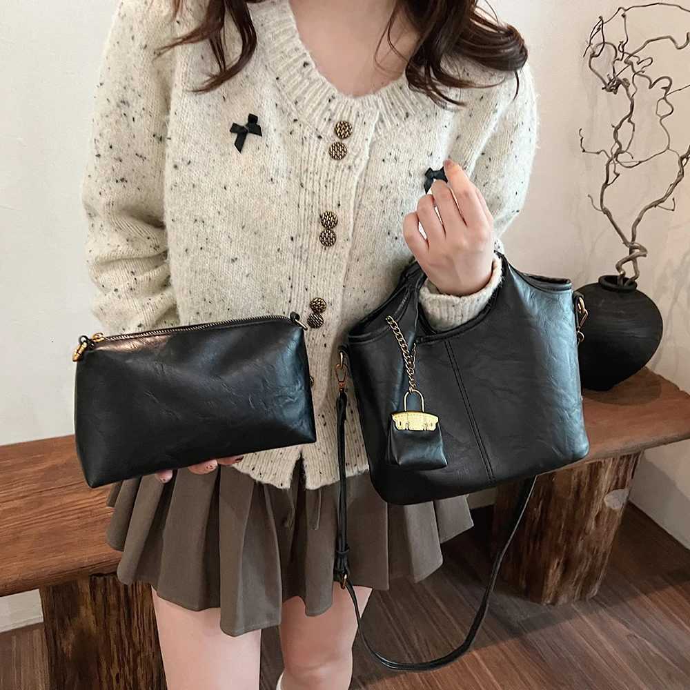 Wen Vintage Coffee Top Handle Bag 2025 New Autumn Winter Minimalist Single Shoder Crossbody Bag Casual Cposite 1 Bags1 D251009