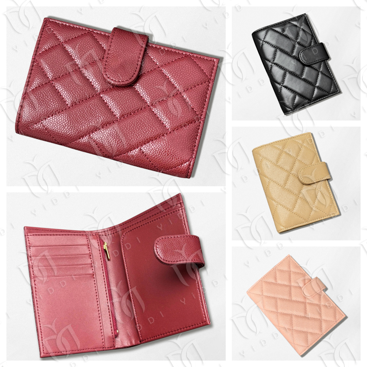 Multifunctional passport holder wallet Top quality Luxury Designer passport cover Card Holder wallets Men Women Fashion Caviar money clip Passport Card With box