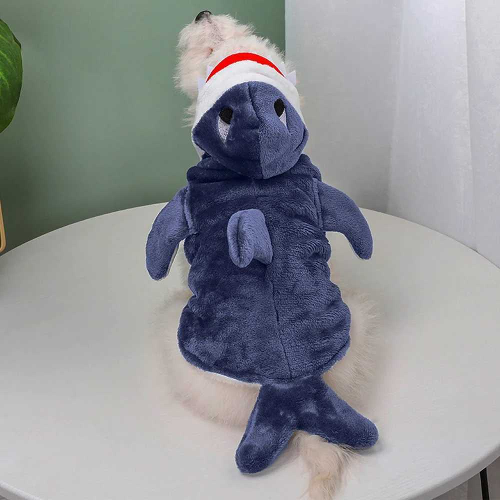 1pc Pet Products Shark Pet Clothes Winter and Autumn Warmth Halloween Universal Dog Clothes Cat Clothes Cat Supplies Blue C251009